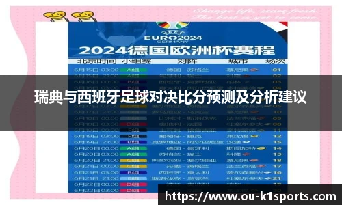 瑞典与西班牙足球对决比分预测及分析建议